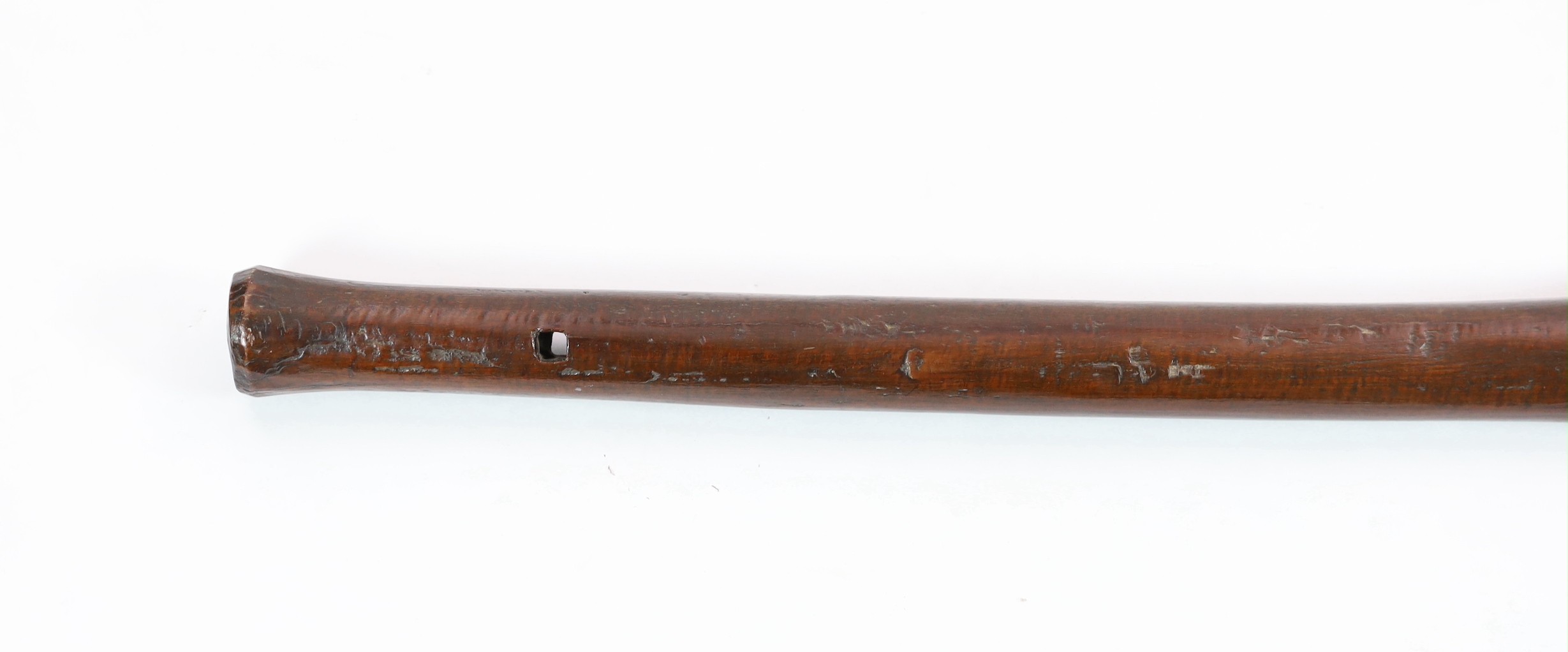 A large Polynesian hardwood war club, 102cm long